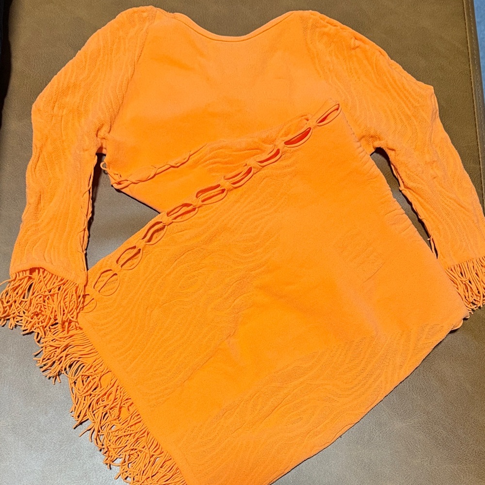 POSTER GIRL Bright Orange Dress with Cut-Outs